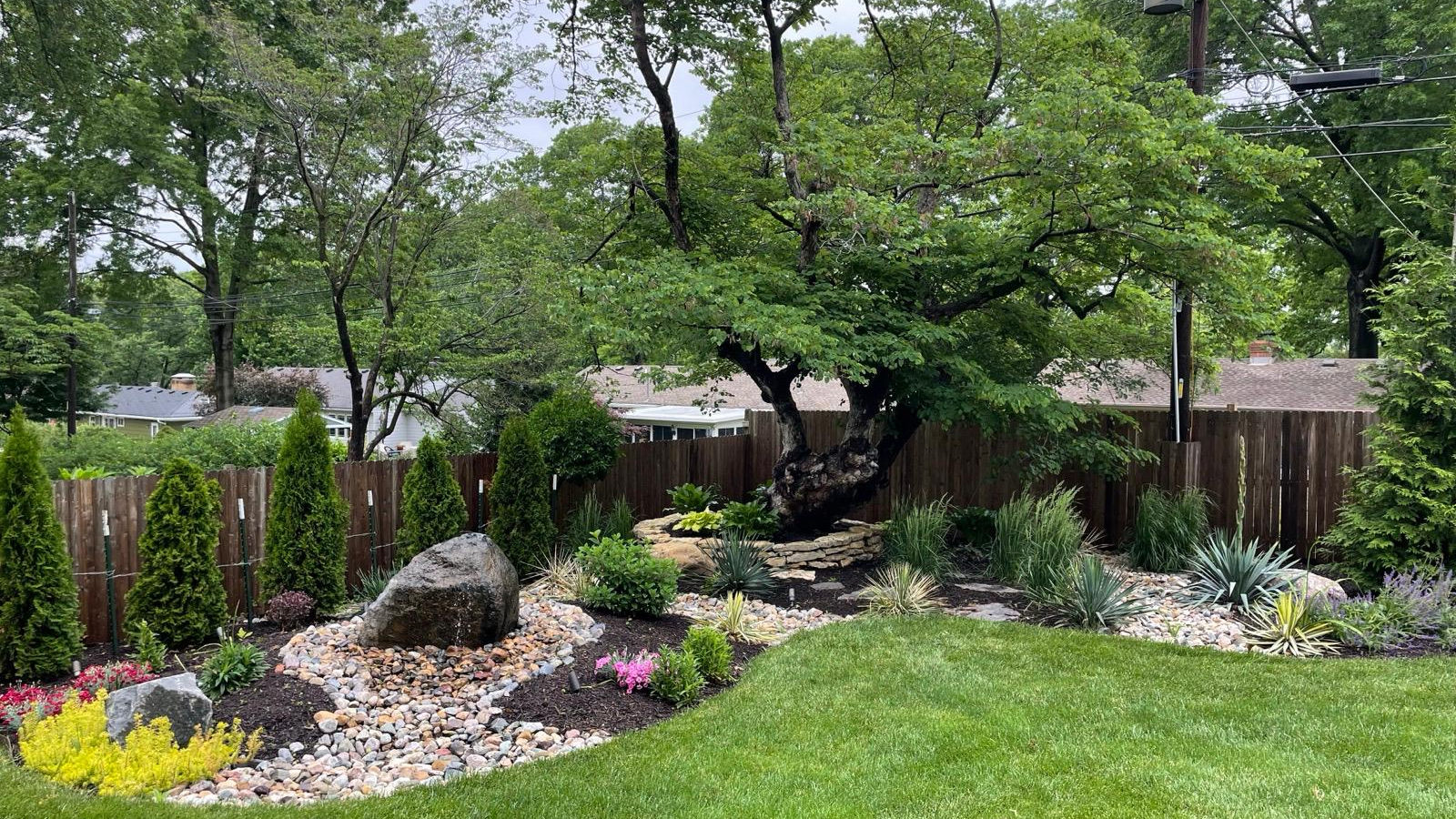 Japanese garden and fountain